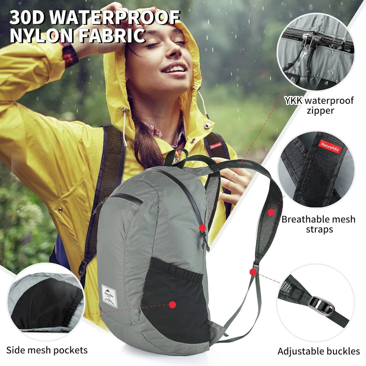 Naturehike Ultralight Waterproof Folding Nylon Backpack For Outdoor Travel
