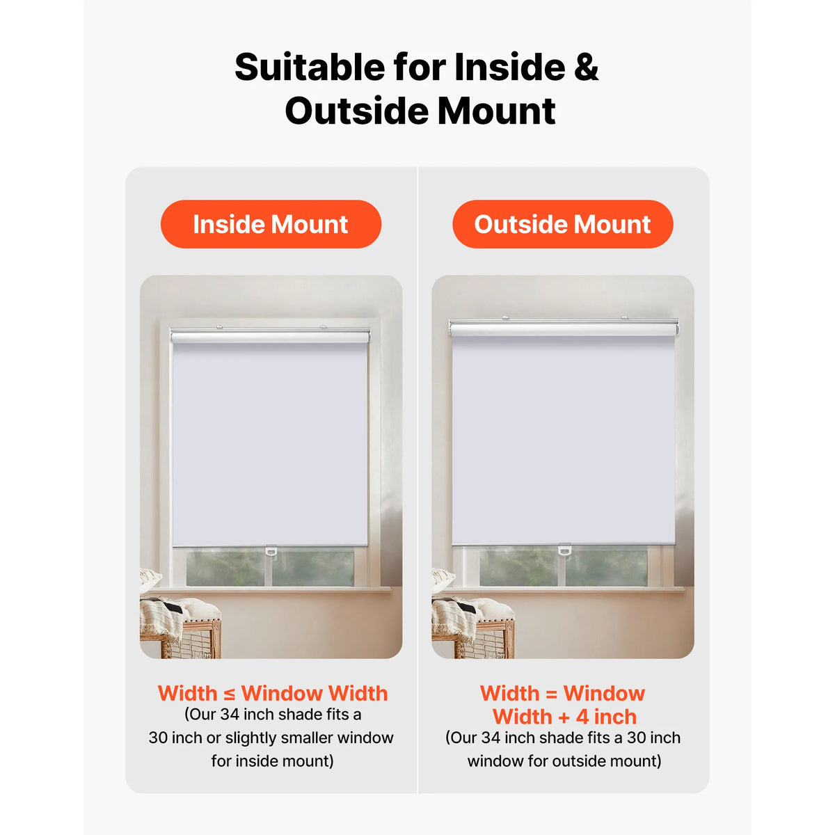 Cordless Blackout Roller Shades Window Blinds Thermal Insulated For Bedroom