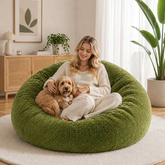 Sparkle Faux Fur Bean Bag Chair Plush Cozy Lounge Seat
