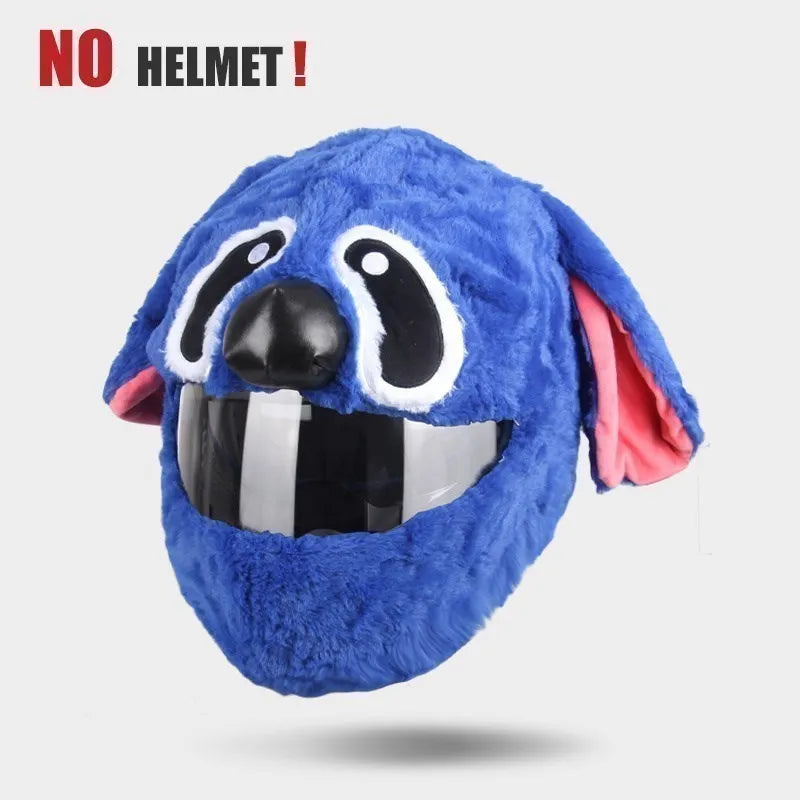 UchOOSE Cartoon Plush Motorcycle Helmet Cover With Flexible Ears