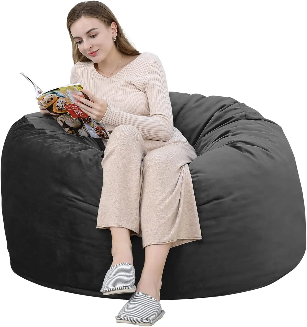 Garvee Oversized Bean Bag Chair With Removable Soft Cover