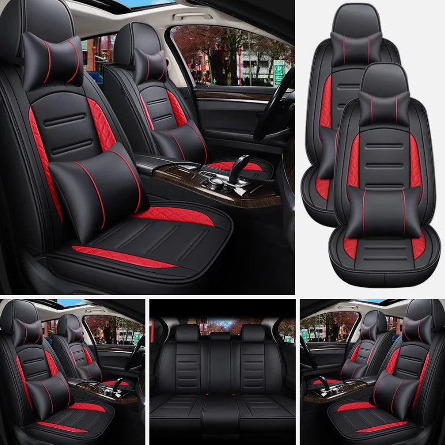 Artificial Leather Front And Rear Car Seat Covers With Cushions