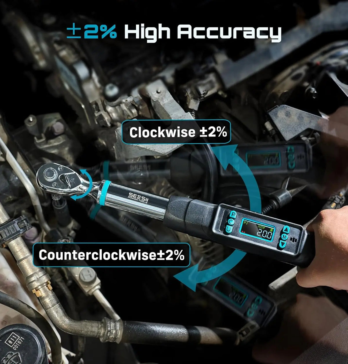 Seesii Digital Torque Wrench With LCD Display And Dual Alarms