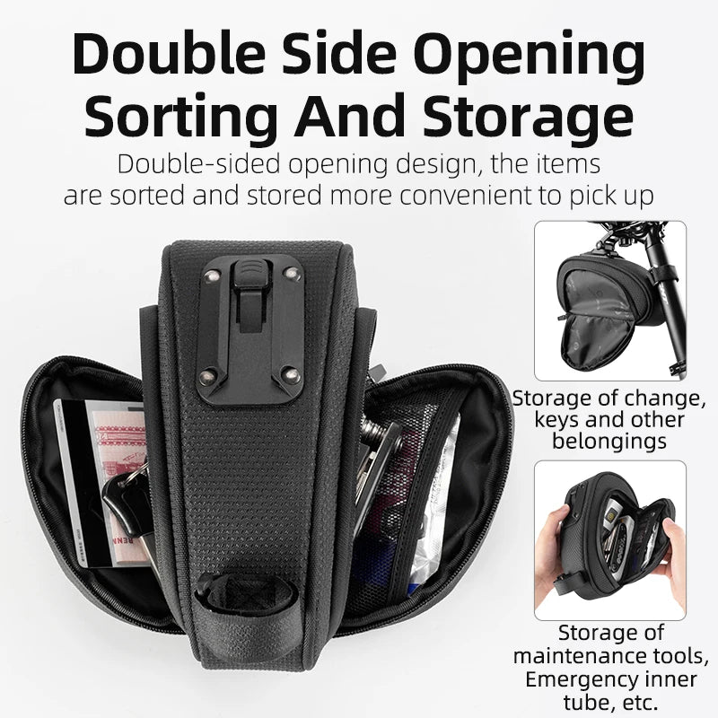 Rockbros Waterproof Bicycle Saddle Bag Shockproof Reflective Seat Pouch