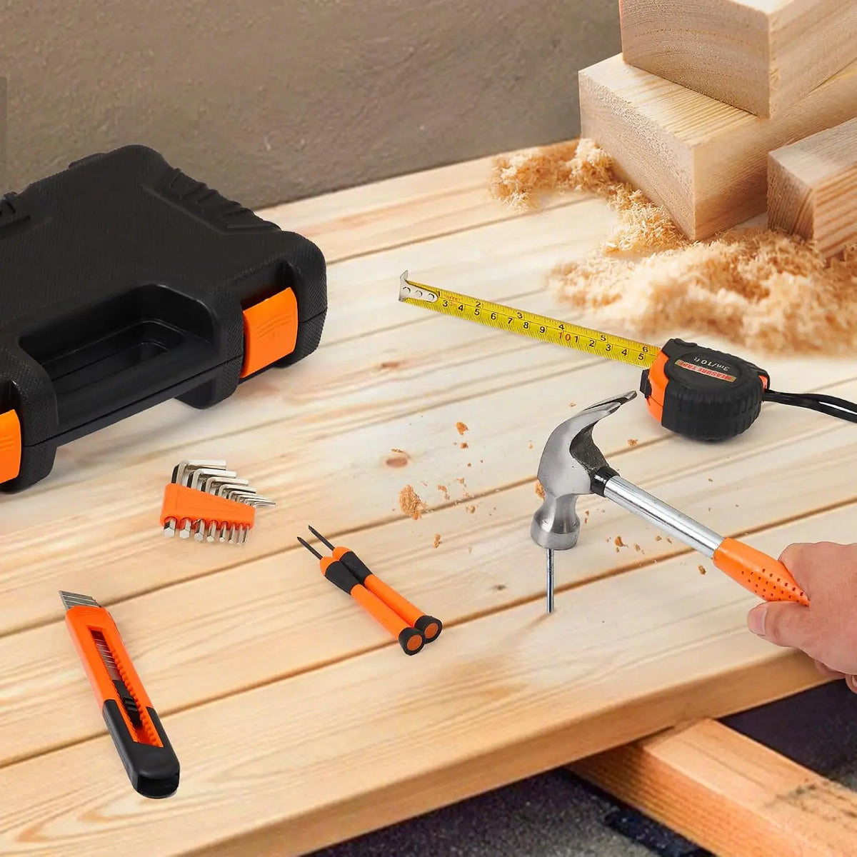 Home Tool Set With Case For Household Repairs And DIY