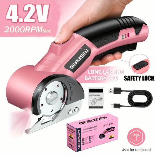 Rechargeable Electric Scissors With Safety Lock For Fabric Leather