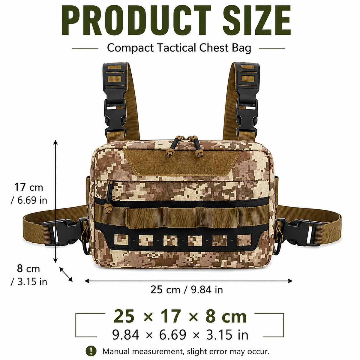Tactical Nylon Molle Chest Pack Hiking Camping EDC Vest