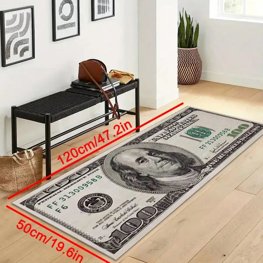 Portrait Dollar Bill Pattern Area Rug For Home Decor