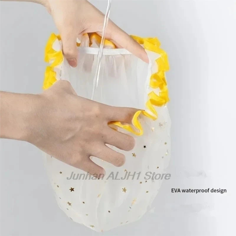Double Layer Waterproof Shower Cap Reusable Pvc Bathing Hat