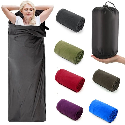 Fleece Portable Sleeping Bag Liner For Camping And Travel