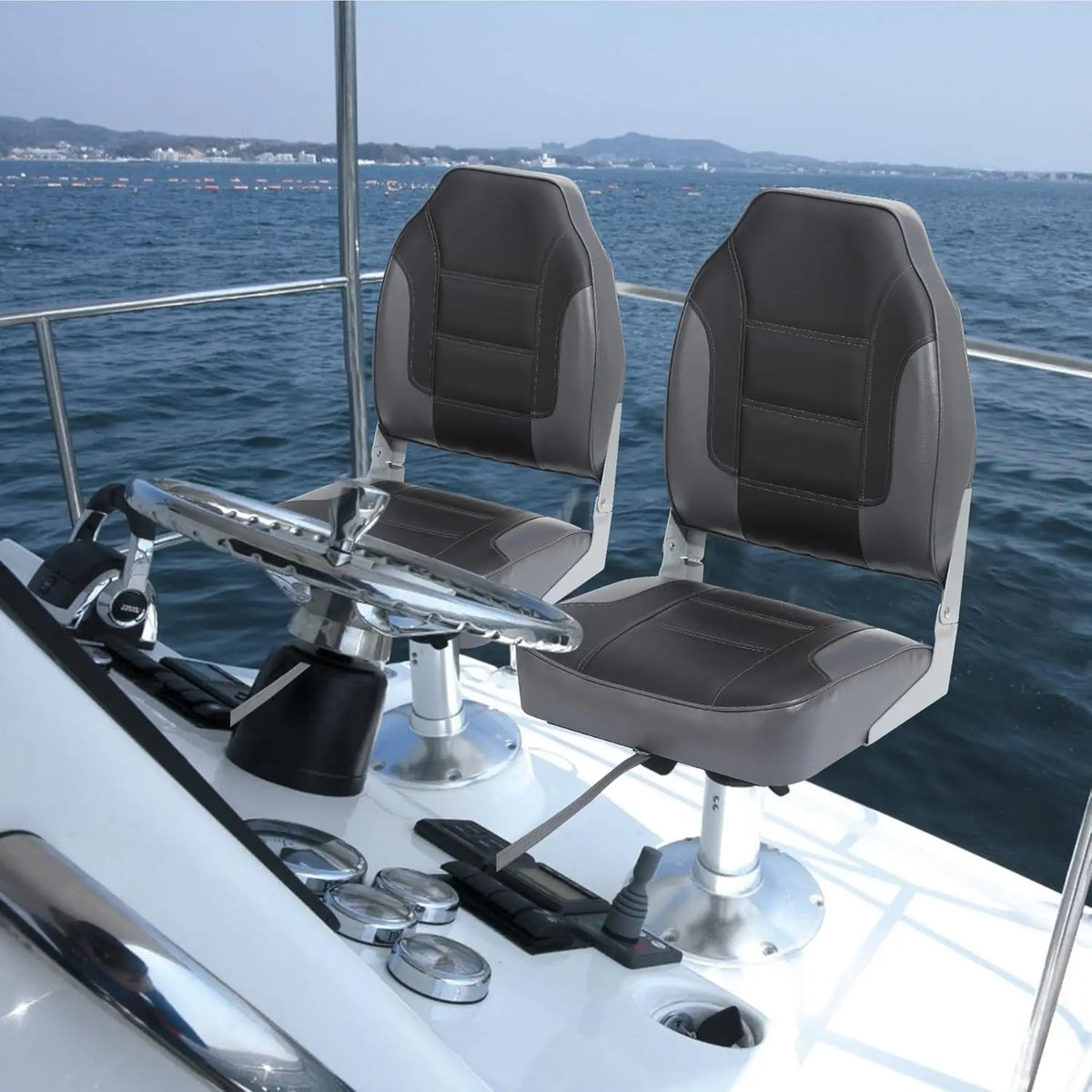 High Back Folding Boat Seats With Padded Aluminum Frame