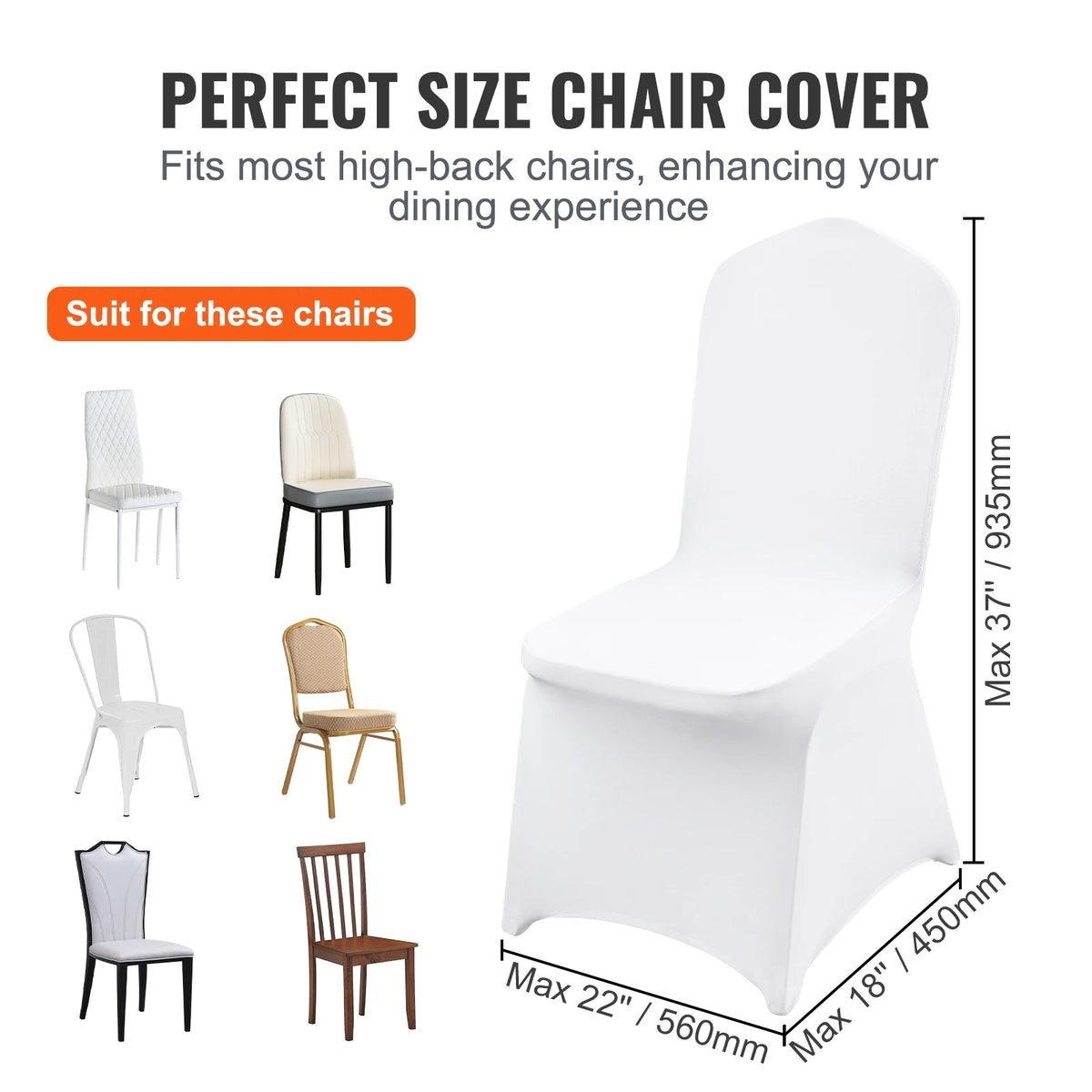 Spandex Wedding Chair Cover Washable Protective Seat Slipcover Universal