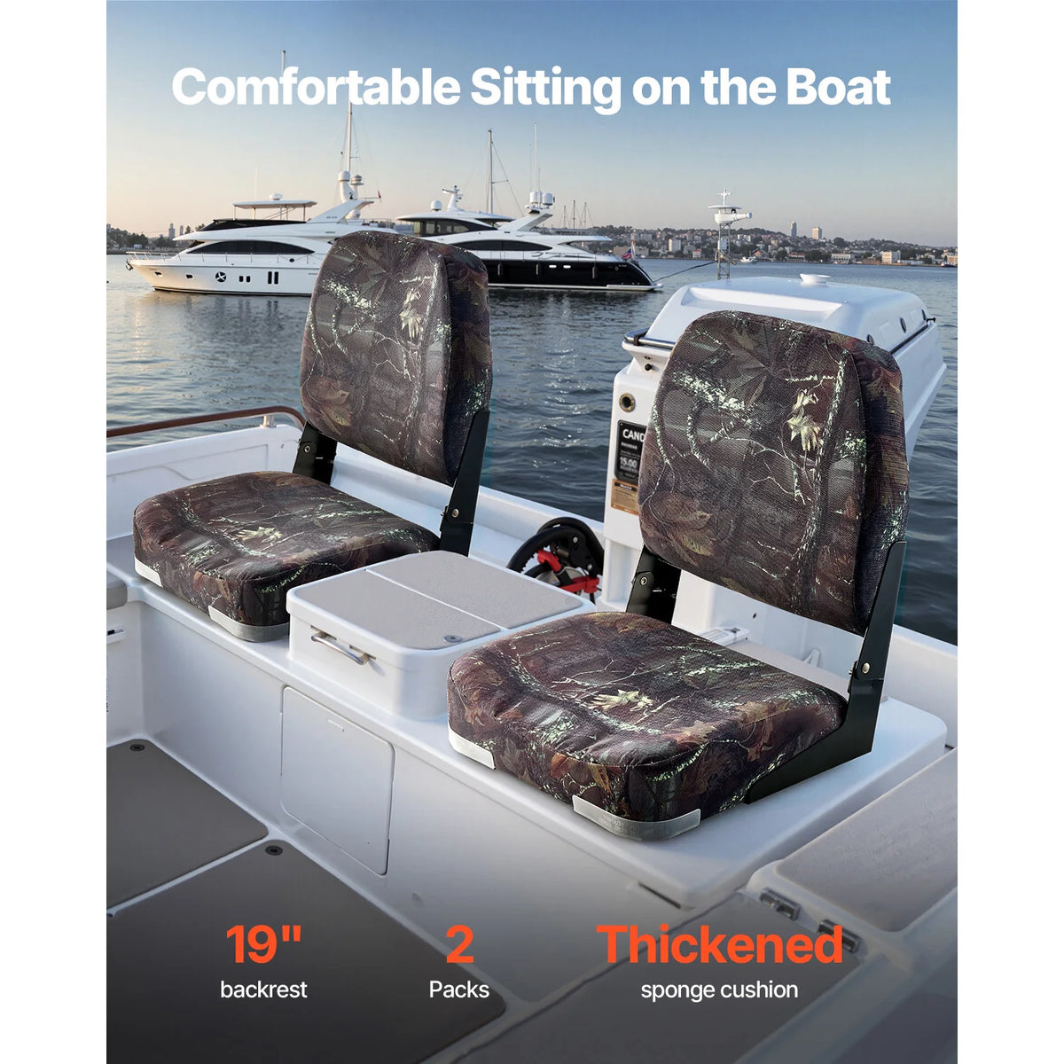 SucceBuy Folding Boat Seat With Thickened Cushion For Fishing